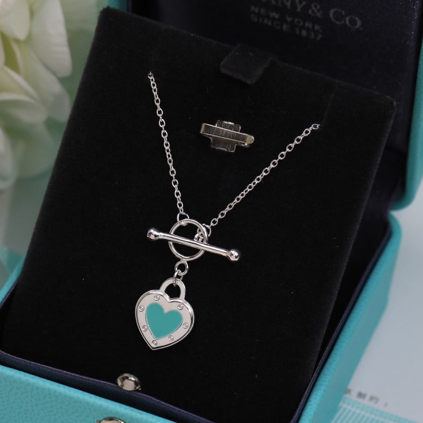 [Lume Jewelry]DOUBLE HEART BLUE NECKLACE