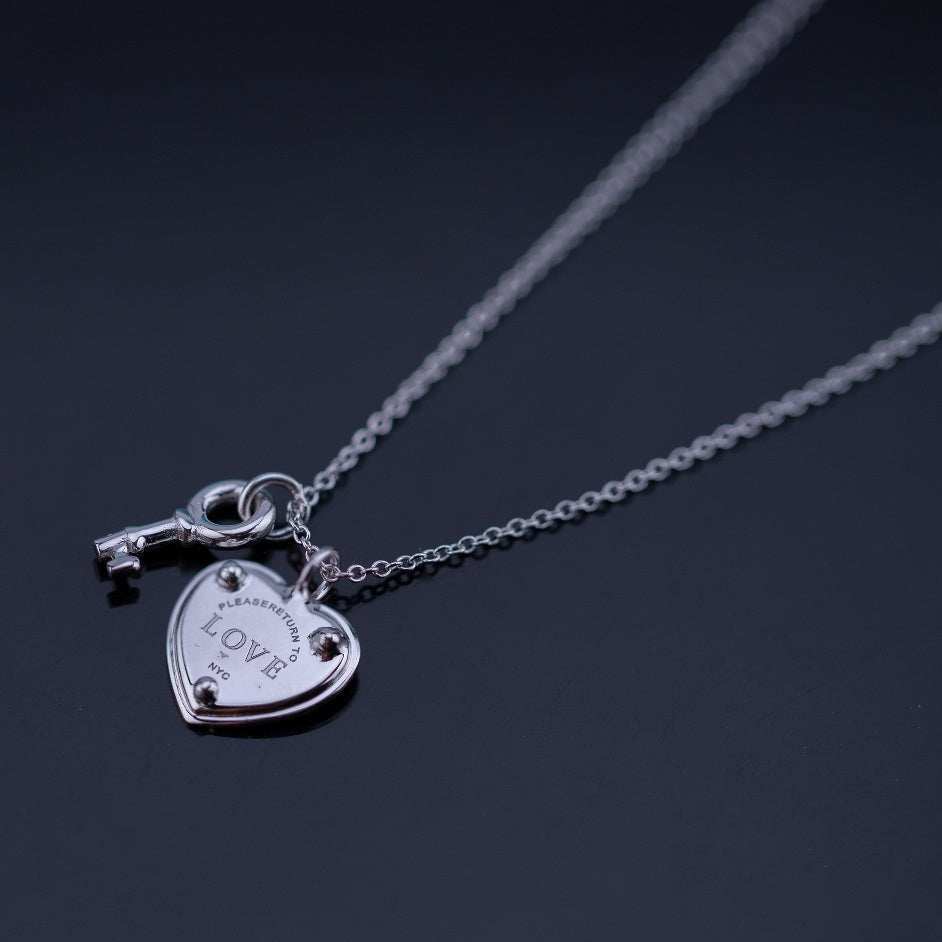 [Lume Jewelry]KEY AND HEART SILVER NECKLACE