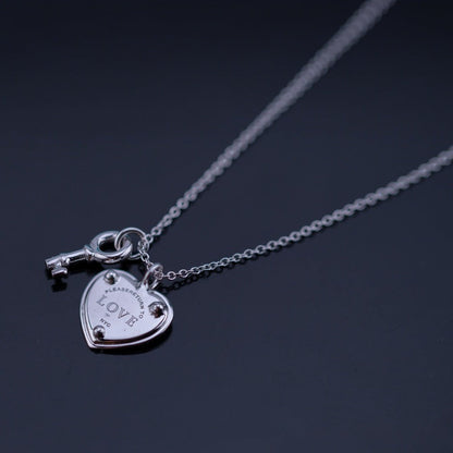 [Lume Jewelry]KEY AND HEART SILVER NECKLACE