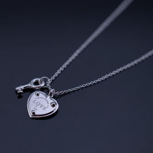 [Lume Jewelry]KEY AND HEART SILVER NECKLACE