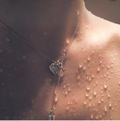 [Lume Jewelry]KEY AND HEART SILVER NECKLACE