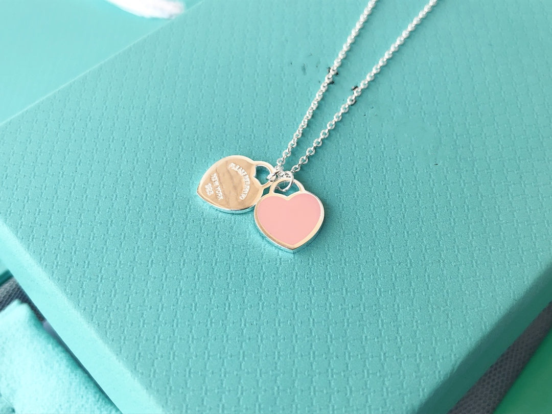 [Lume Jewelry]DOUBLE HEART PEDANT SILVER NECKLACE