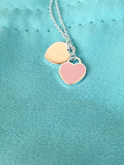 [Lume Jewelry]DOUBLE HEART PEDANT SILVER NECKLACE
