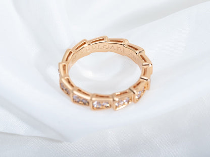 [Lume Jewelry]SERPENTI RING PINK GOLD DIAMOND PAVED 3MM