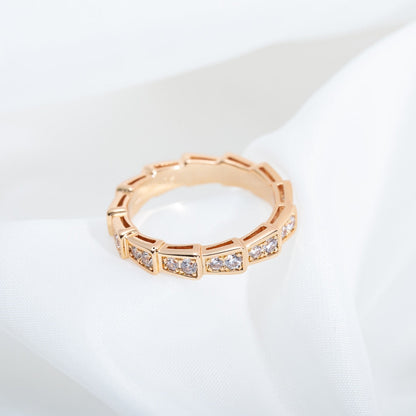 [Lume Jewelry]SERPENTI RING PINK GOLD DIAMOND PAVED 3MM