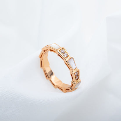 [Lume Jewelry]SERPENTI RING PINK GOLD DIAMOND MOP 3MM