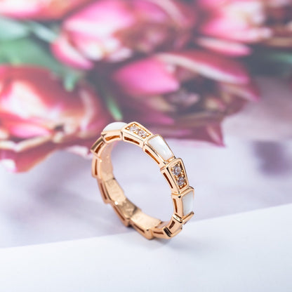 [Lume Jewelry]SERPENTI RING PINK GOLD DIAMOND MOP 3MM