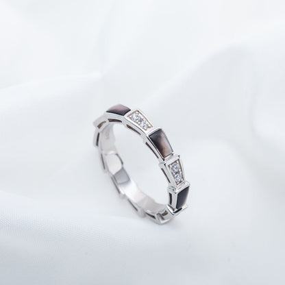 [Lume Jewelry]SERPENTI RING SILVER  DIAMOND BLACK MOP 3MM
