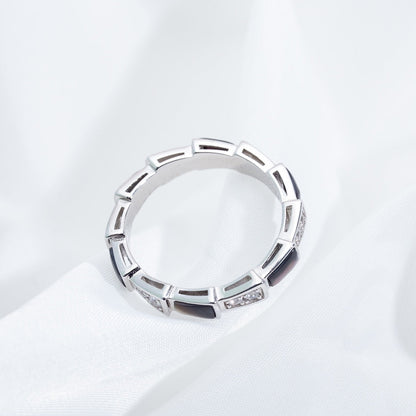 [Lume Jewelry]SERPENTI RING SILVER  DIAMOND BLACK MOP 3MM
