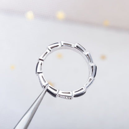 [Lume Jewelry]SERPENTI RING SILVER  DIAMOND BLACK MOP 3MM