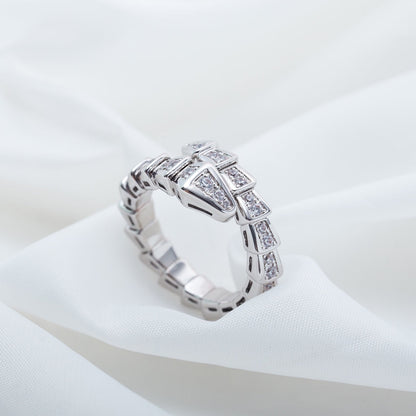 [Lume Jewelry]SERPENTI RING SILVER DIAMOND PAVED 4MM