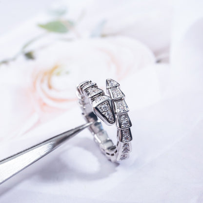 [Lume Jewelry]SERPENTI RING SILVER DIAMOND PAVED 4MM