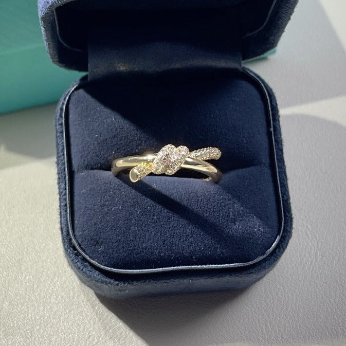 [Lume Jewelry]KNOT RING DOUBLE ROW GOLD DIAMOND