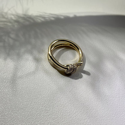 [Lume Jewelry]KNOT RING DOUBLE ROW GOLD DIAMOND