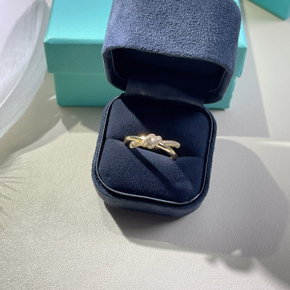 [Lume Jewelry]KNOT RING DOUBLE ROW GOLD DIAMOND