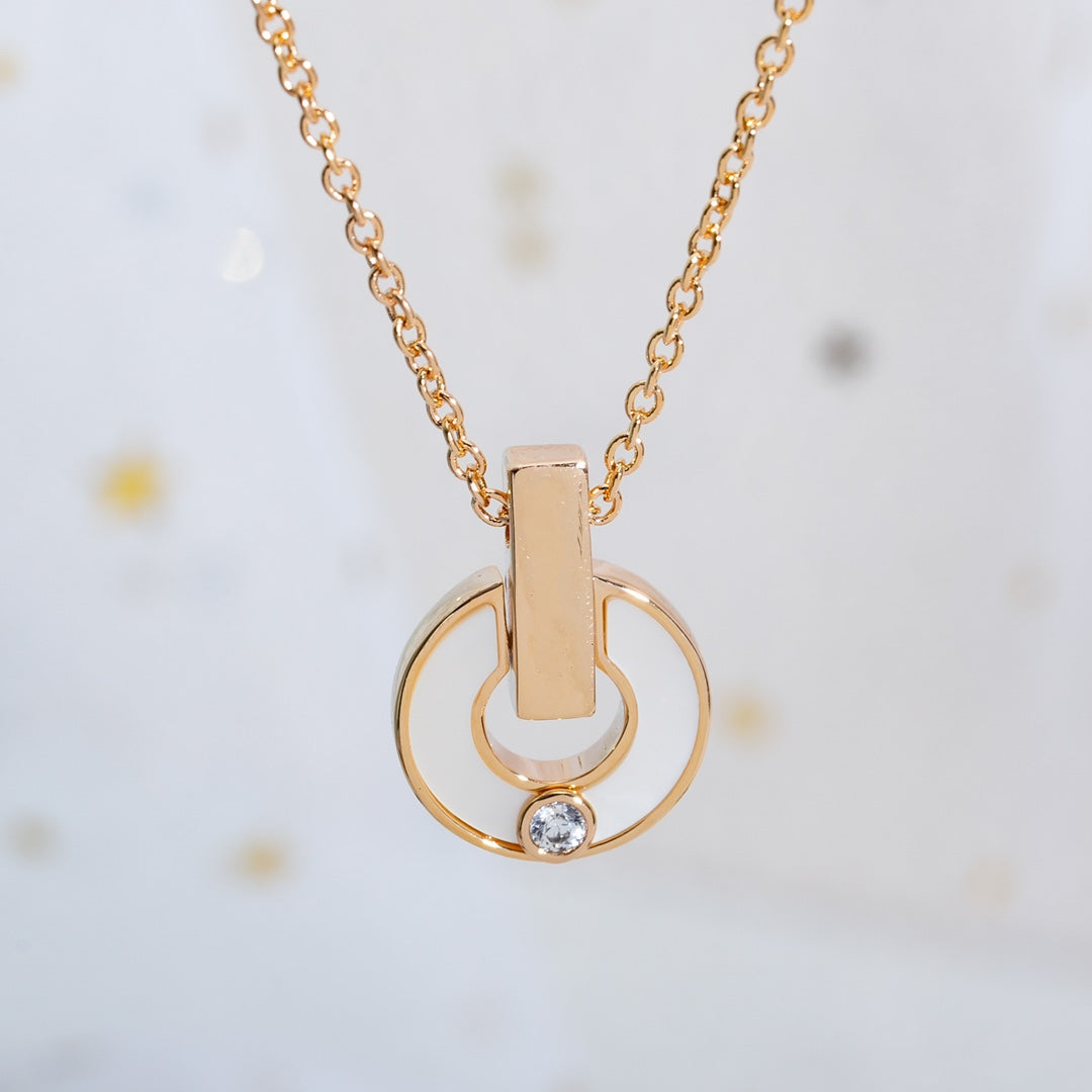 [Lume Jewelry]GARI NECKLACE PINK GOLD MOP