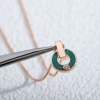 [Lume Jewelry]GARI NECKLACE PINK GOLD MALACHITE