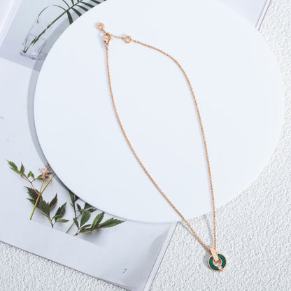 [Lume Jewelry]GARI NECKLACE PINK GOLD MALACHITE