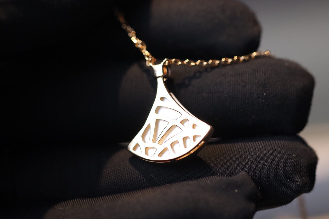 [Lume Jewelry]DREAM NECKLACE WHITE MOP PINK GOLD 1 DIAMOND