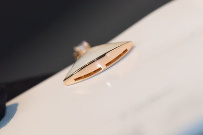 [Lume Jewelry]DREAM NECKLACE WHITE MOP PINK GOLD 1 DIAMOND
