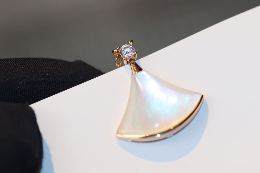 [Lume Jewelry]DREAM NECKLACE WHITE MOP PINK GOLD 1 DIAMOND