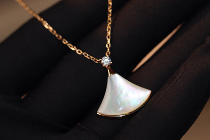 [Lume Jewelry]DREAM NECKLACE WHITE MOP PINK GOLD 1 DIAMOND