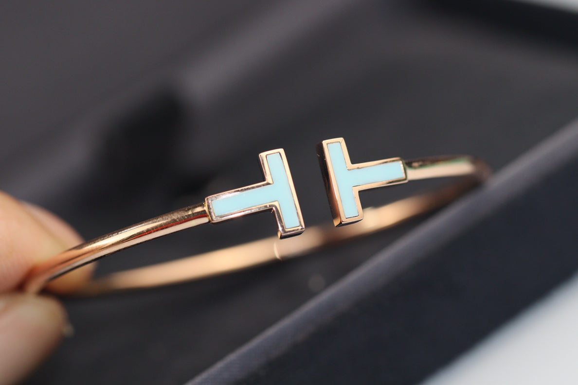 [Lume Jewelry]T BRACELET 1.8MM TURQUOISE PINK GOLD