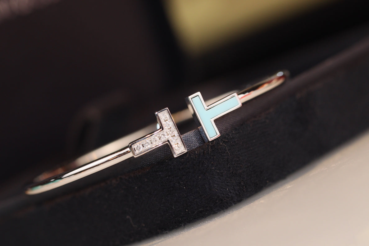 [Lume Jewelry]T BRACELET 1.8MM TURQUOISE DIAMOND PINK GOLD