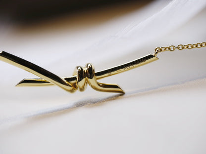 [Lume Jewelry]KNOT NECKLACE GOLD DIAMONDS