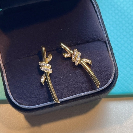[Lume Jewelry]KNOT EARRINGS GOLD DIAMOND