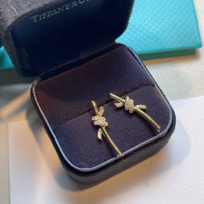 [Lume Jewelry]KNOT EARRINGS GOLD DIAMOND