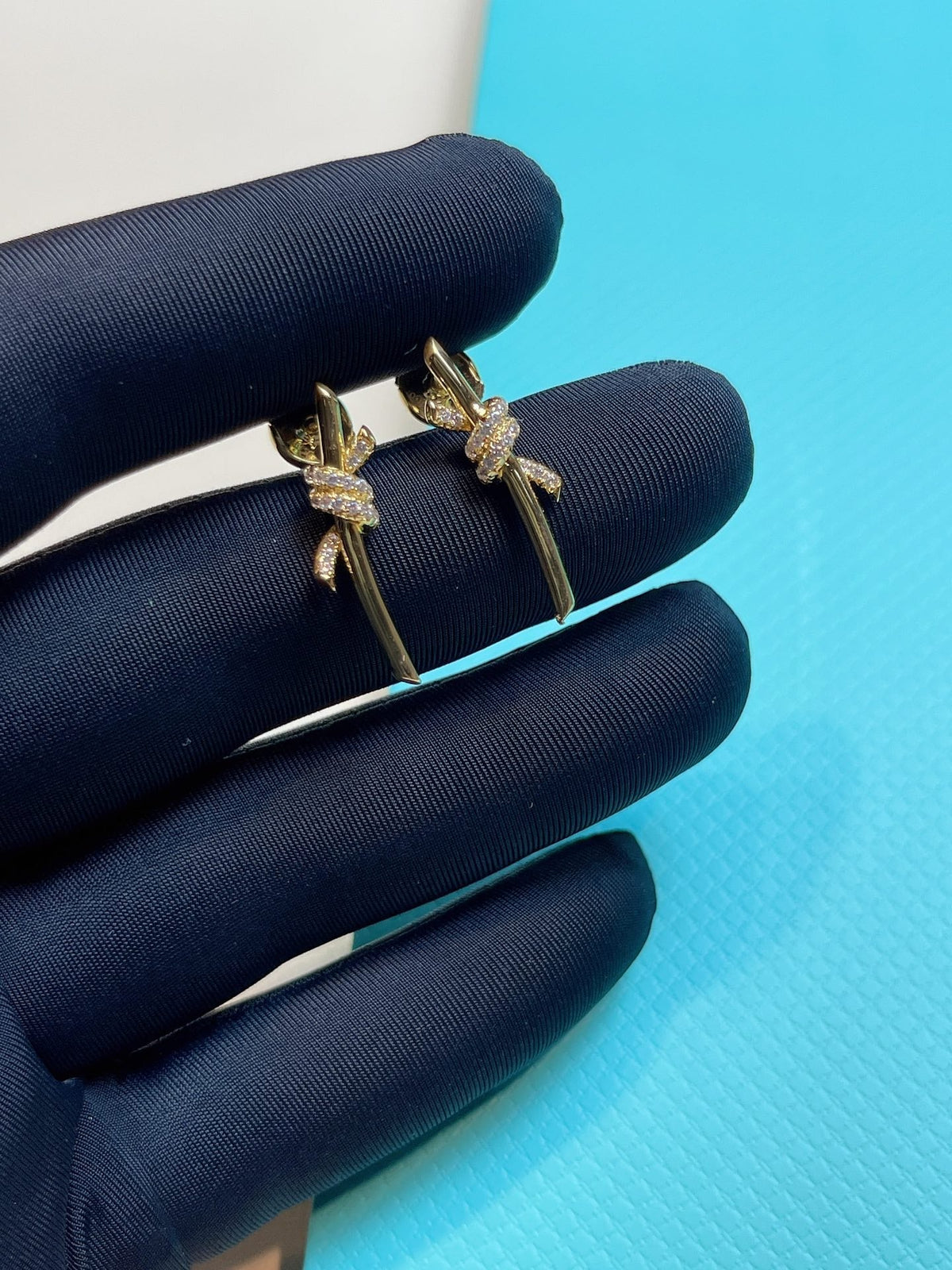 [Lume Jewelry]KNOT EARRINGS GOLD DIAMOND