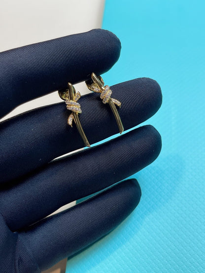 [Lume Jewelry]KNOT EARRINGS GOLD DIAMOND