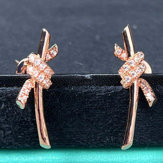 [Lume Jewelry]KNOT EARRINGS PINK GOLD DIAMOND