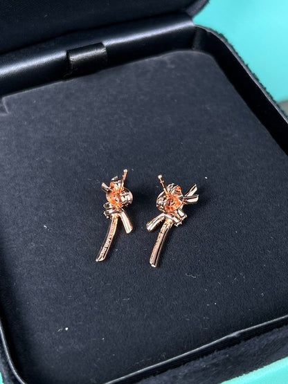 [Lume Jewelry]KNOT EARRINGS PINK GOLD DIAMOND