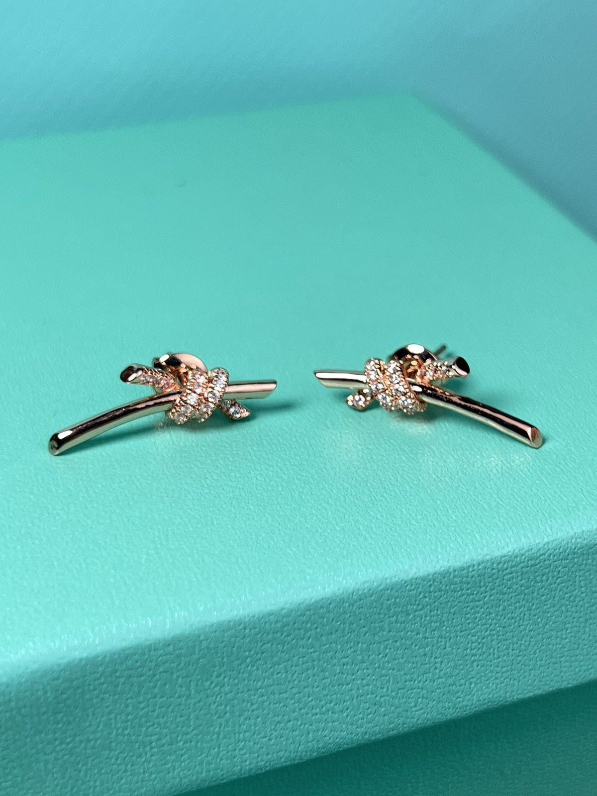 [Lume Jewelry]KNOT EARRINGS PINK GOLD DIAMOND