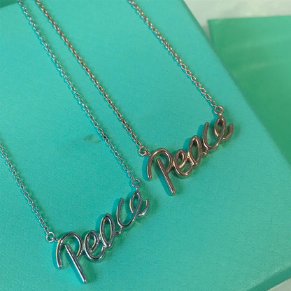 [Lume Jewelry]PEACE TEXT PEDANT NECKLACE