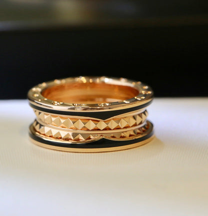 [Lume Jewelry]ZERO 1 PINK GOLD BLACK CERAMIC RING