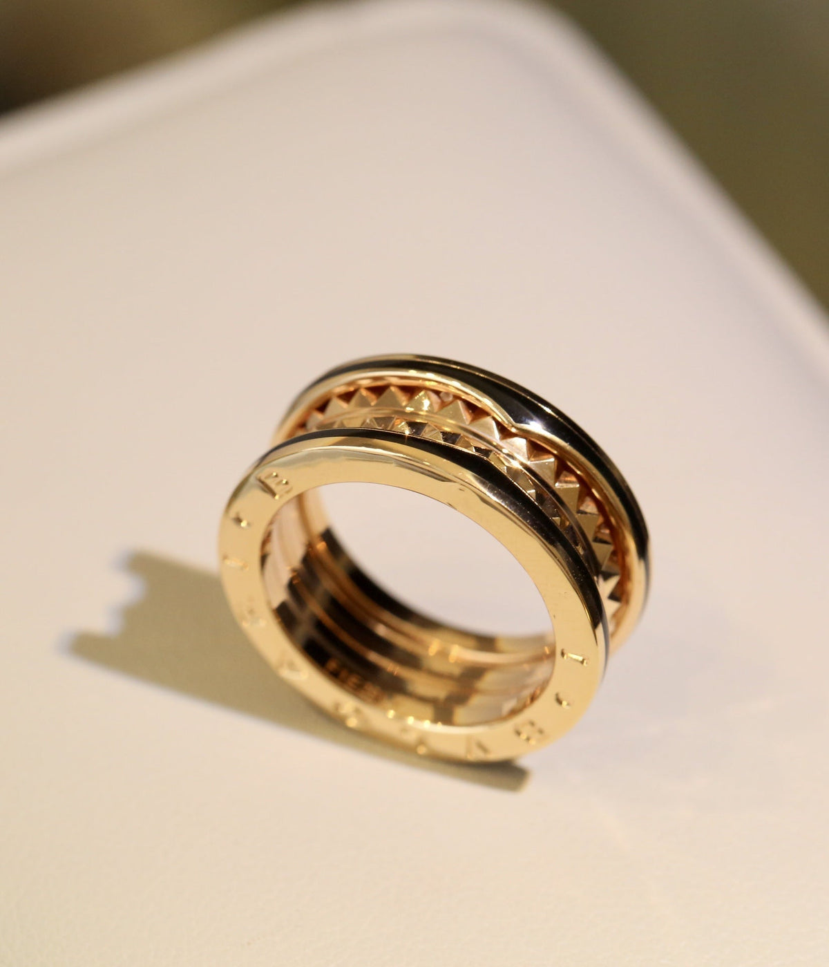 [Lume Jewelry]ZERO 1 PINK GOLD BLACK CERAMIC RING