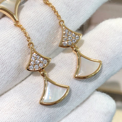 [Lume Jewelry]DREAM EARRINGS 3 MOTIFS DIAMOND MOP PINK GOLD