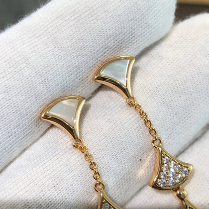 [Lume Jewelry]DREAM EARRINGS 3 MOTIFS DIAMOND MOP PINK GOLD