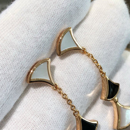 [Lume Jewelry]DREAM EARRINGS 3 MOTIFS ONYX MOP PINK GOLD