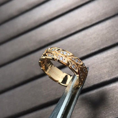 [Lume Jewelry]OLIVE LEAF RING DIAMONDS