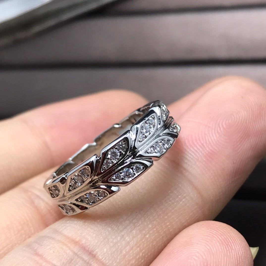 [Lume Jewelry]OLIVE LEAF RING DIAMONDS
