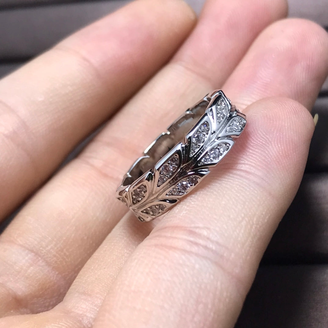 [Lume Jewelry]OLIVE LEAF RING DIAMONDS