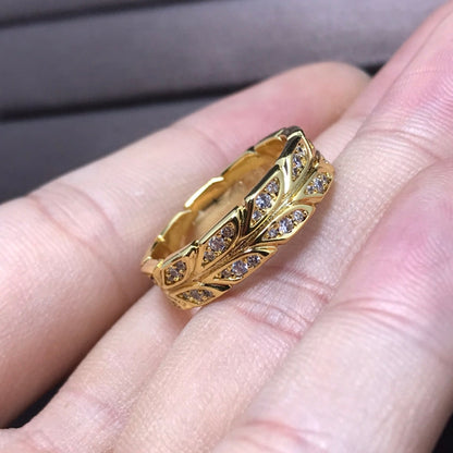 [Lume Jewelry]OLIVE LEAF RING DIAMONDS