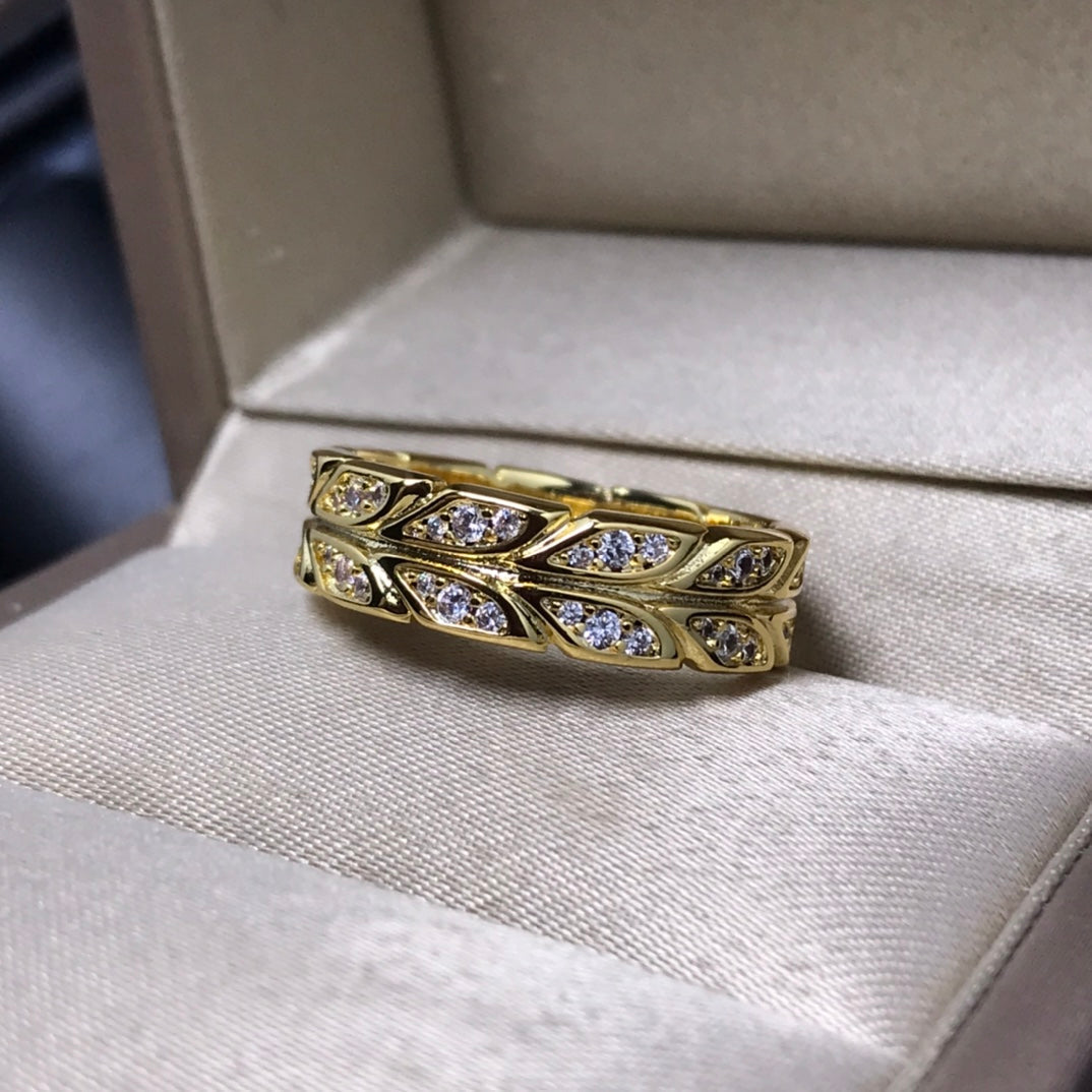 [Lume Jewelry]OLIVE LEAF RING DIAMONDS