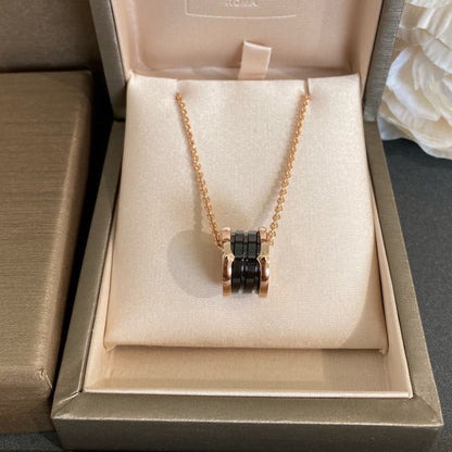 [Lume Jewelry]ZERO 1 BLACK CERAMIC PINK GOLD NECKLACE