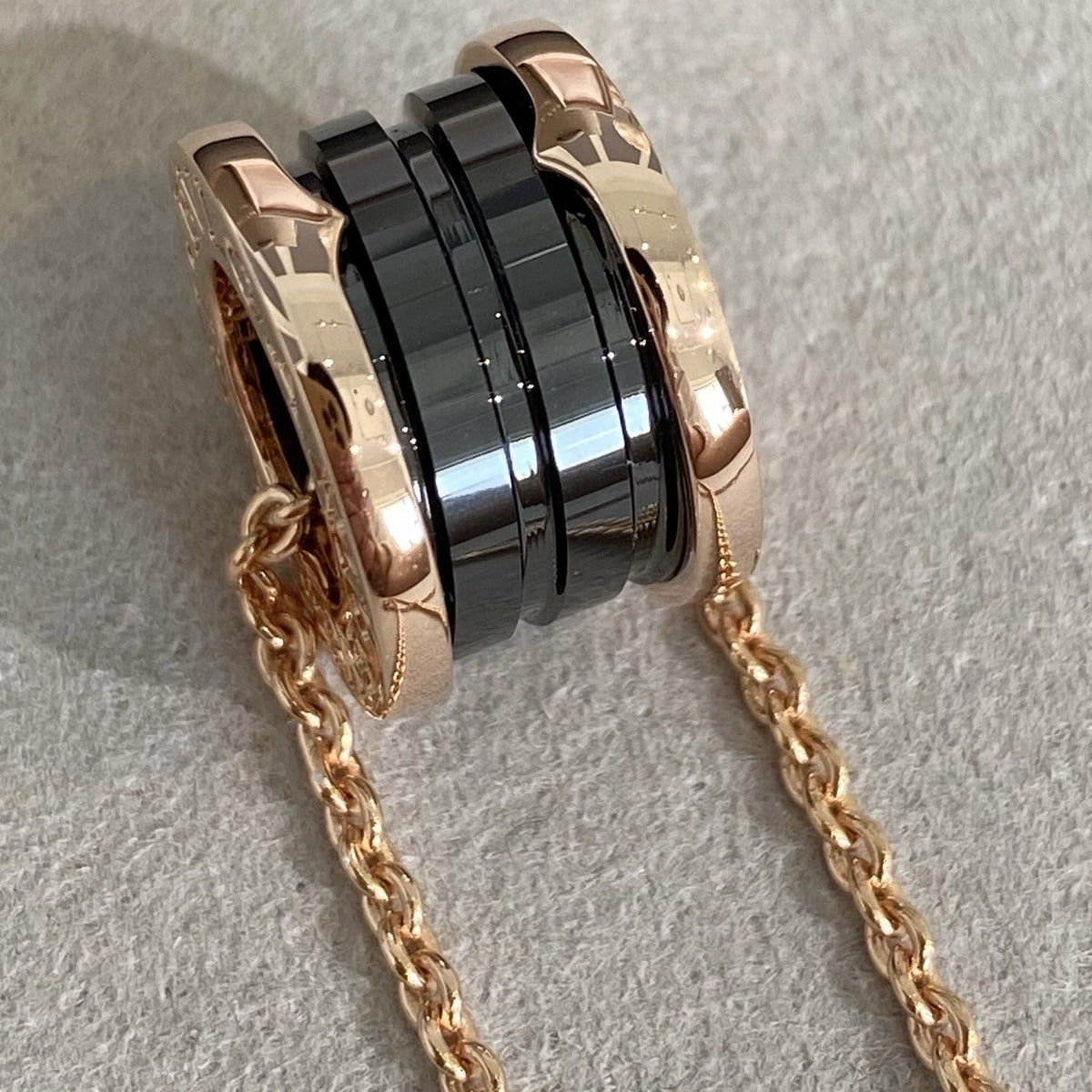 [Lume Jewelry]ZERO 1 BLACK CERAMIC PINK GOLD NECKLACE
