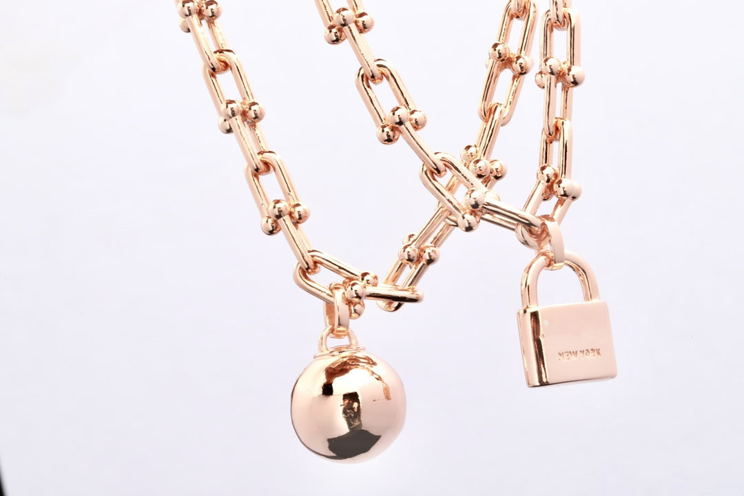 [Lume Jewelry]HARDWEAR PINK GOLD WRAP NECKLACE